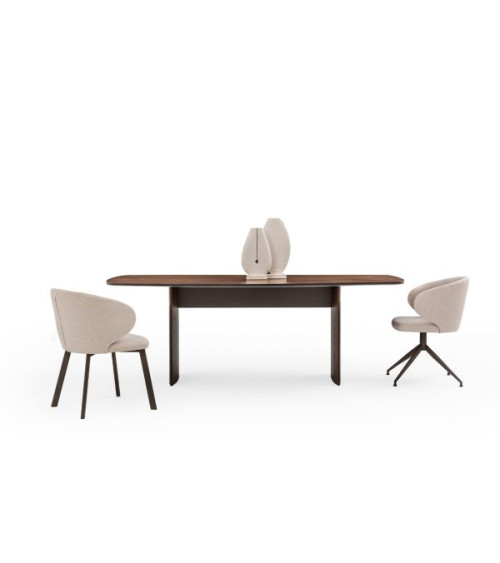 Conjunto de sala de jantar MATEO em carvalho e creme