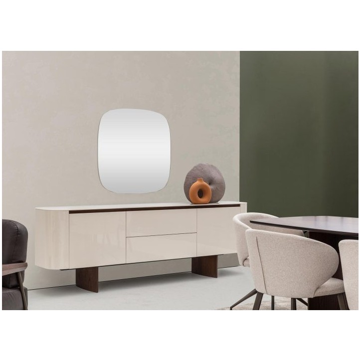 Conjunto de sala de jantar MATEO em carvalho e creme