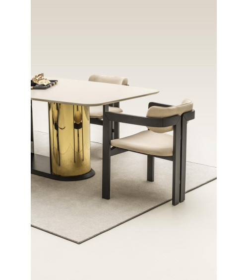 Conjunto de jantar OCTO bege e dourado