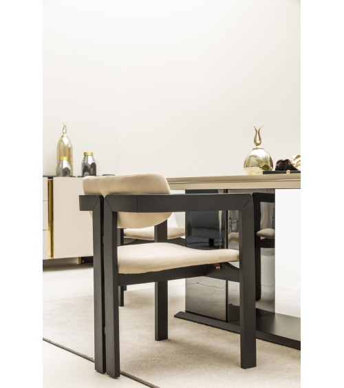 Conjunto de jantar OCTO bege e dourado