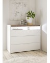 Chambre complète AMALTI blanc et chêne  lit 160x200 cm avec coffre de rangement