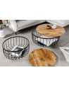 2 tables basses STORAGE en bois de manguier naturel et métal