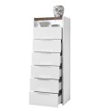 Chambre complète AMALTI blanc et chêne  lit 160x200 cm avec coffre de rangement