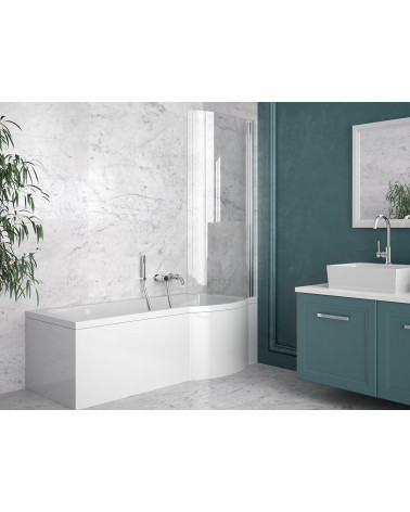 INSPIRO Vasca da bagno con schermo doccia e pannello inclusi 150/160/170 x 70 cm