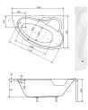 copy of Badewanne MUSA II 140 x 140 cm mit Schürze