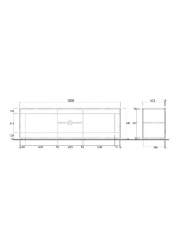 BASIC TV-meubel, 181 cm, wit