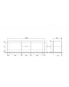 Meuble TV BASIC, 181 cm, blanc