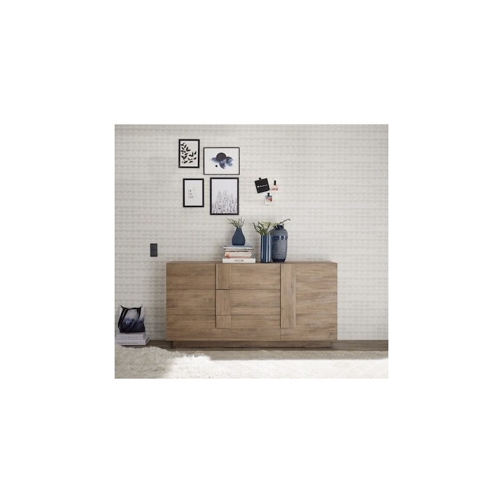 Buffet 1 porte et 3 tiroirs JUPITER bois mercure 182 cm