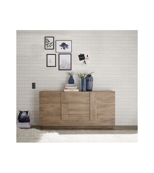 Buffet 1 porte et 3 tiroirs JUPITER bois mercure 182 cm