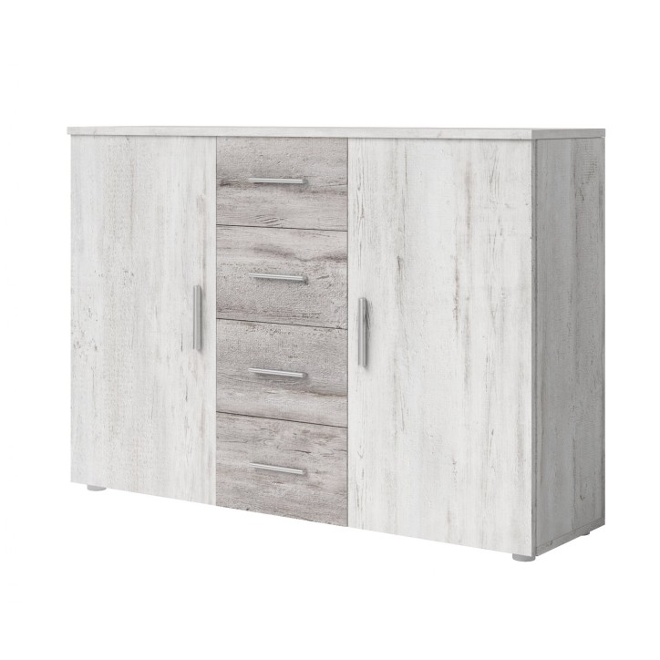 Chambre  VERA 180x200 cm , blanc et gris cérusé