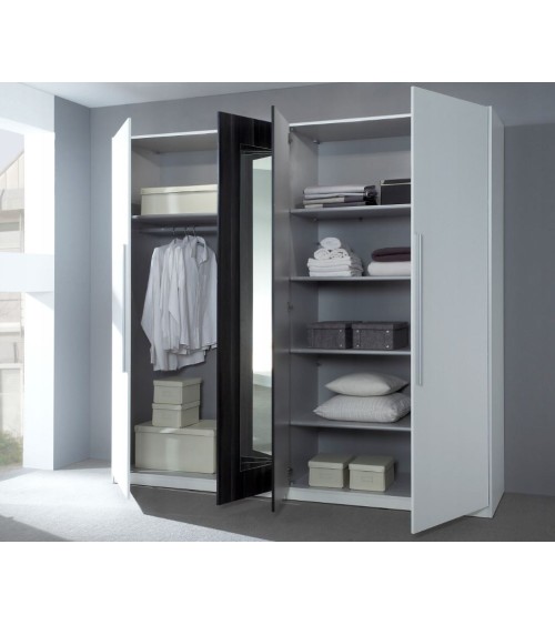 Chambre  VERA 180x200 cm , blanc et gris cérusé