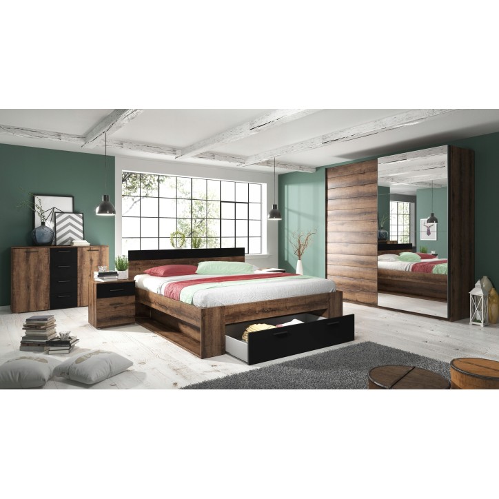 Chambre complète BETA cognac 160x200 cm