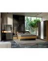 Chambre LUNA avec tiroir de rangement,  chevets posés, lave mat  et chêne clair 160x200 cm