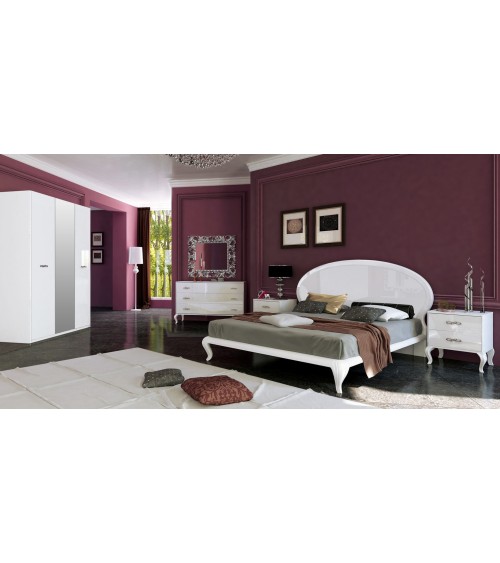 Chambre IMPERIA,  blanc laqué 160x200 cm
