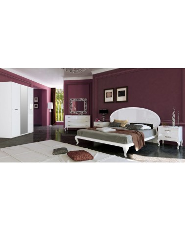 Chambre IMPERIA,  blanc laqué 160x200 cm