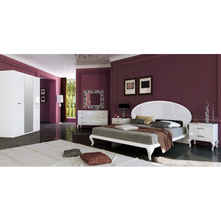 Chambre IMPERIA, blanc laqué 160x200 cm Chambre IMPERIA, blanc laqué 160x200 cm