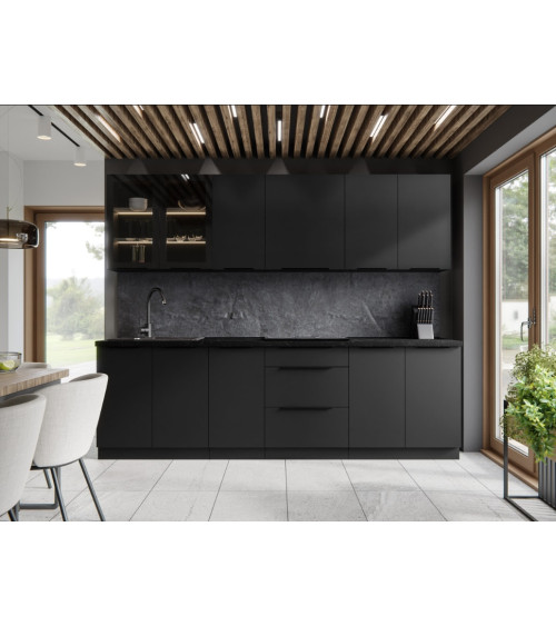 Cocina Siena negra 260 cm