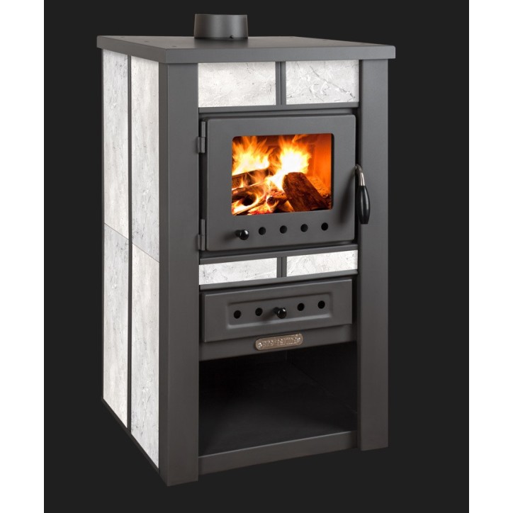 Fogão a lenha branco ALPINA 50 cm - 8 kw