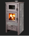 Estufa de leña TAURUS + horno gris 52 cm