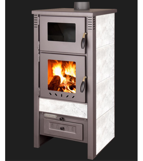 Stufa a legna TAURUS + forno bianco 52 cm