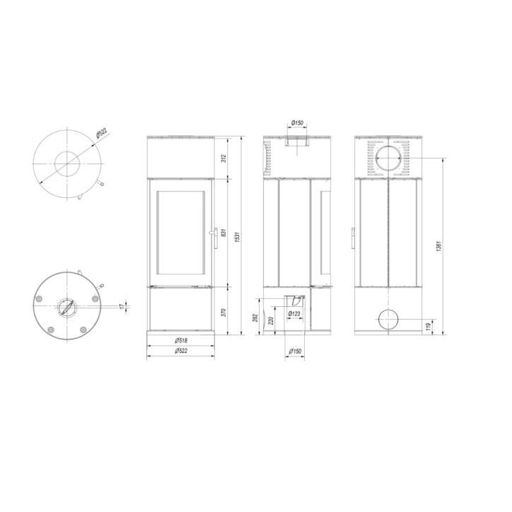 Estufa de leña ANTARES 10Kw