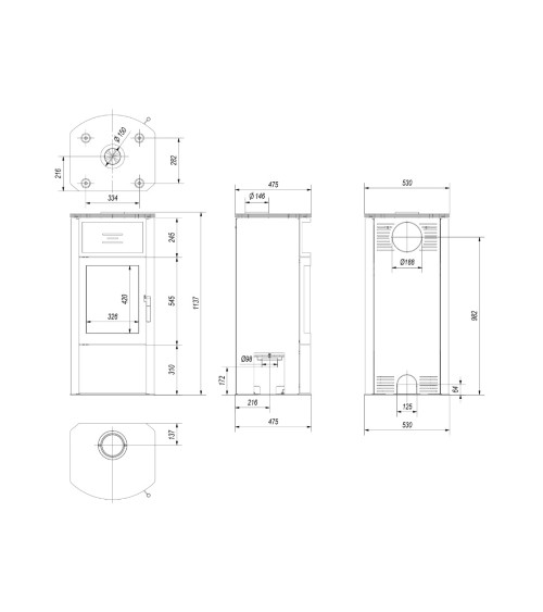 Stufa a legna TITAN II 11Kw