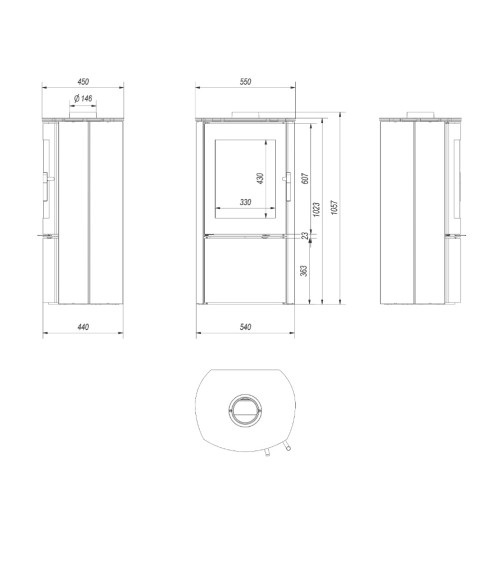 Estufa de leña FALCON 10Kw