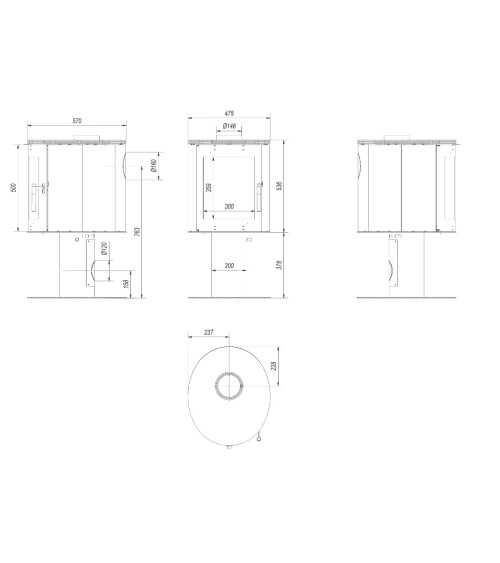 copy of Poele à bois en fonte FIRE 5Kw