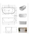Vasca da bagno o freestanding LEYA 150x75 x58 cm