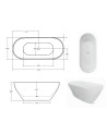 Vasca da bagno freestanding MOYA 170 x 70cm