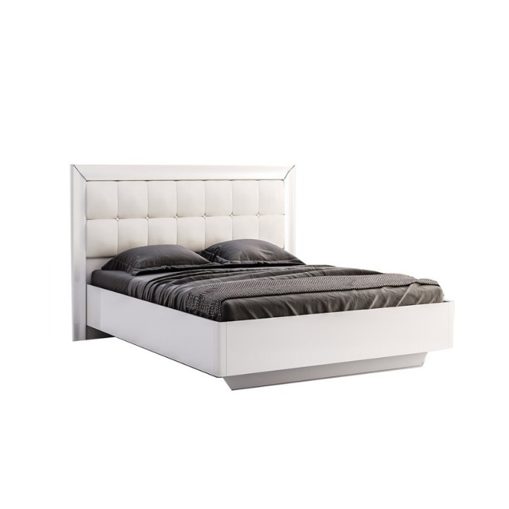 Chambre complète blanche BELLA lit + 2 chevets + commode + armoire Chambre complète blanche BELLA lit + 2 chevets + commode + armoire