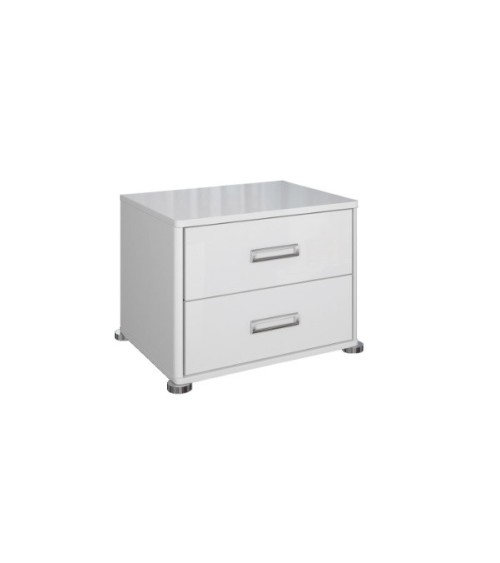 Chambre complète blanche BELLA lit + 2 chevets + commode + armoire