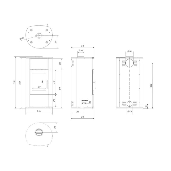 Poele à bois EPSILON 8 Kw