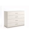 Chambre complète EMMA lit + 2 chevets + commode + armoire Pin