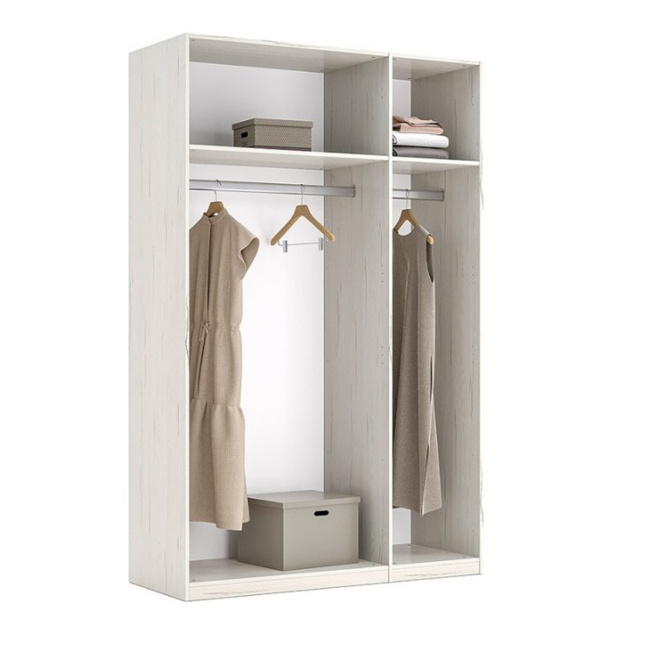 Chambre complète EMMA lit + 2 chevets + commode + armoire Pin