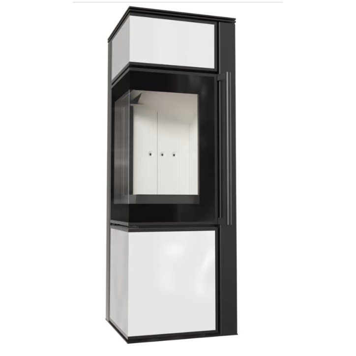 Stufa a legna TORA 8Kw pannello di vetro bianco