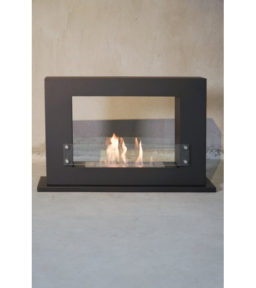 Chimenea de bioetanol con soporte negro CADRE