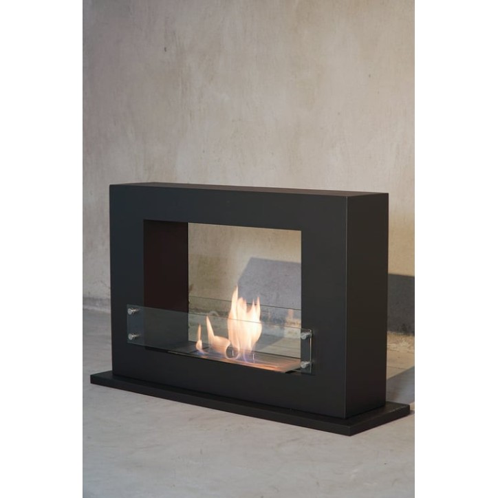 Chimenea de bioetanol con soporte negro CADRE