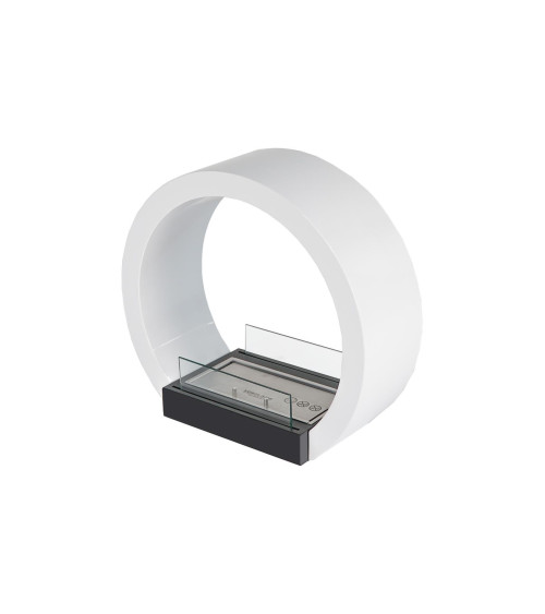 Chimenea de bioetanol con soporte blanco CERCLE