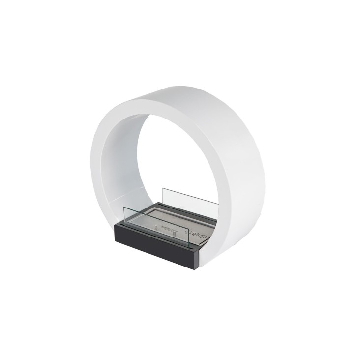 Chimenea de bioetanol con soporte blanco CERCLE