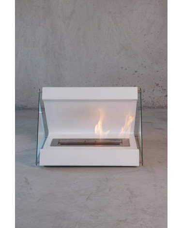 Chimenea de bioetanol autoportante BOITIER blanco