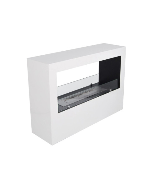 Chimenea de bioetanol con soporte blanco CADRE II