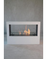 Chimenea de bioetanol con soporte blanco CADRE II