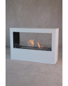 Chimenea de bioetanol con soporte blanco CADRE II