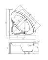 Banheira MIA MINI com avental 120x120 cm ou 130x130cm