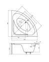VENEZIA Eckbadewanne 148x148 cm mit Schürze