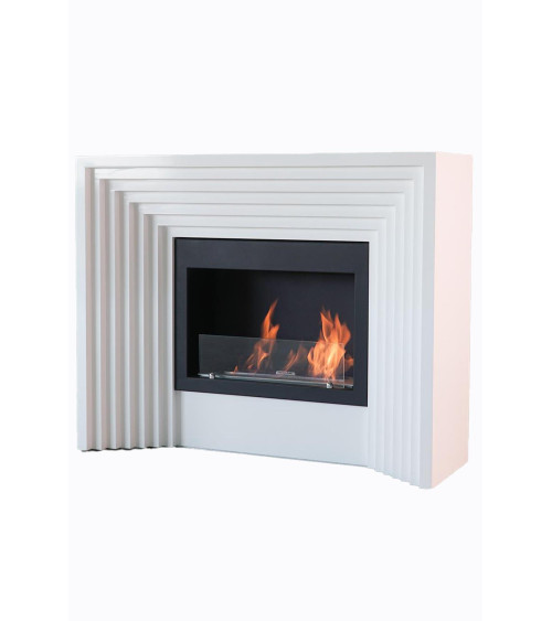 Caminetto a bioetanolo con supporto bianco FEU II