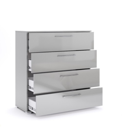 Chambre complète MAGGY Gris Chinchilla Brillant