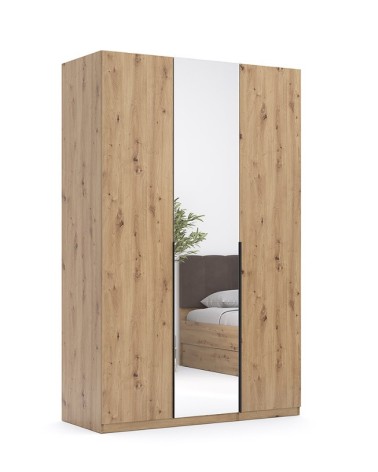 Chambre complète TEDDY lit + 2 chevets + commode + armoire 3 portes chêne
