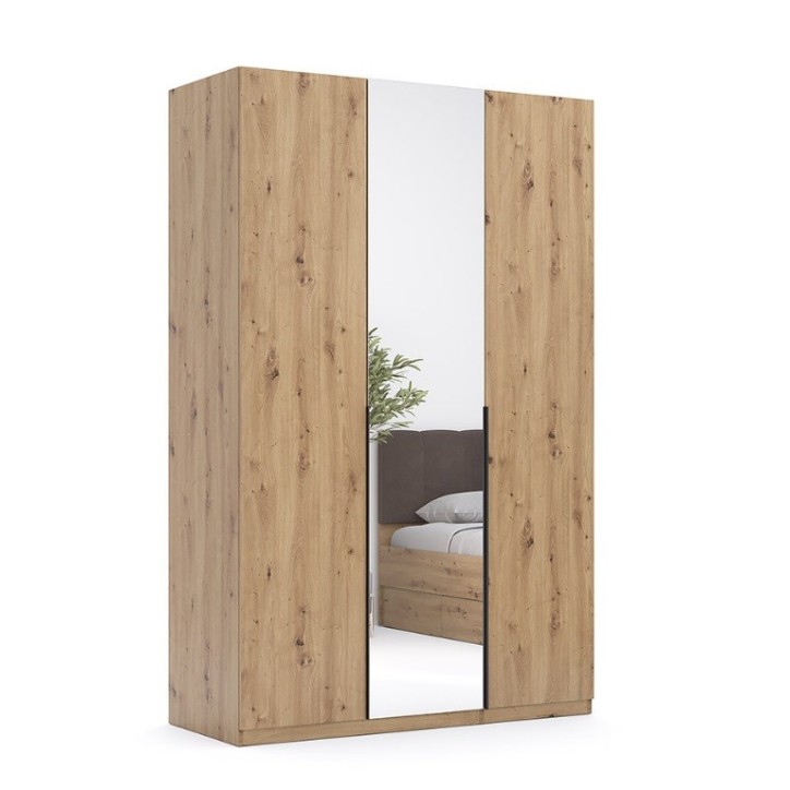 Chambre complète TEDDY lit + 2 chevets + commode + armoire 3 portes chêne Chambre complète TEDDY lit + 2 chevets + commode + armoire 3 portes chêne